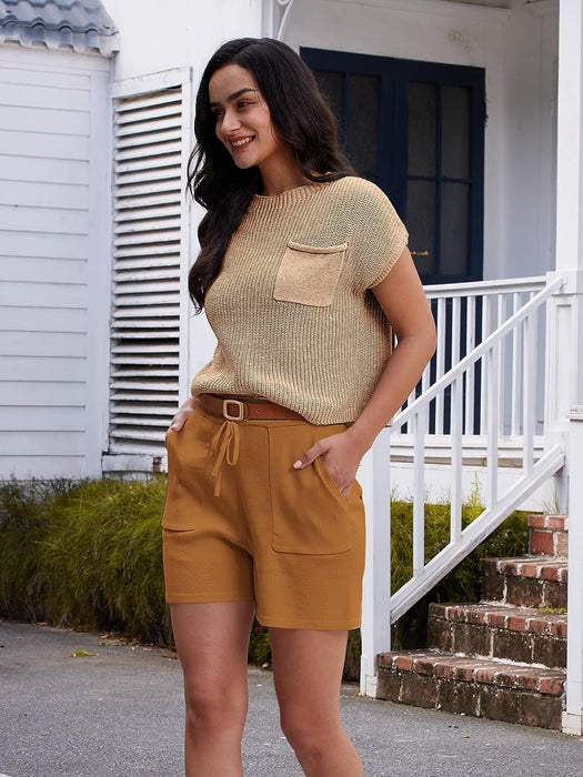 2 Piece Knit Sweater With Shorts