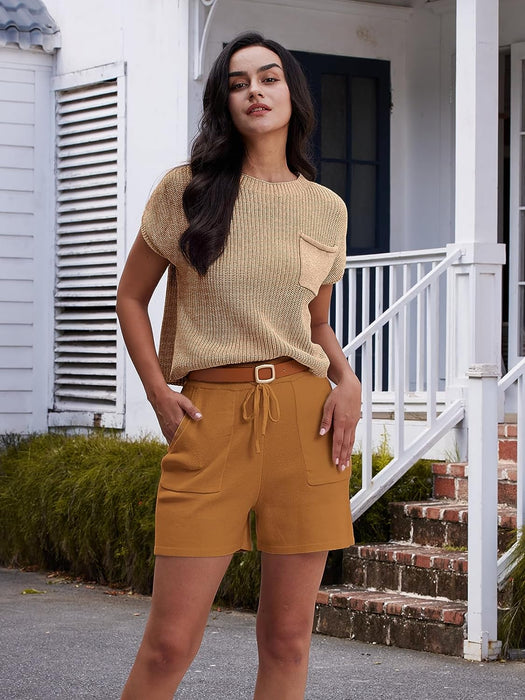 2 Piece Knit Sweater With Shorts