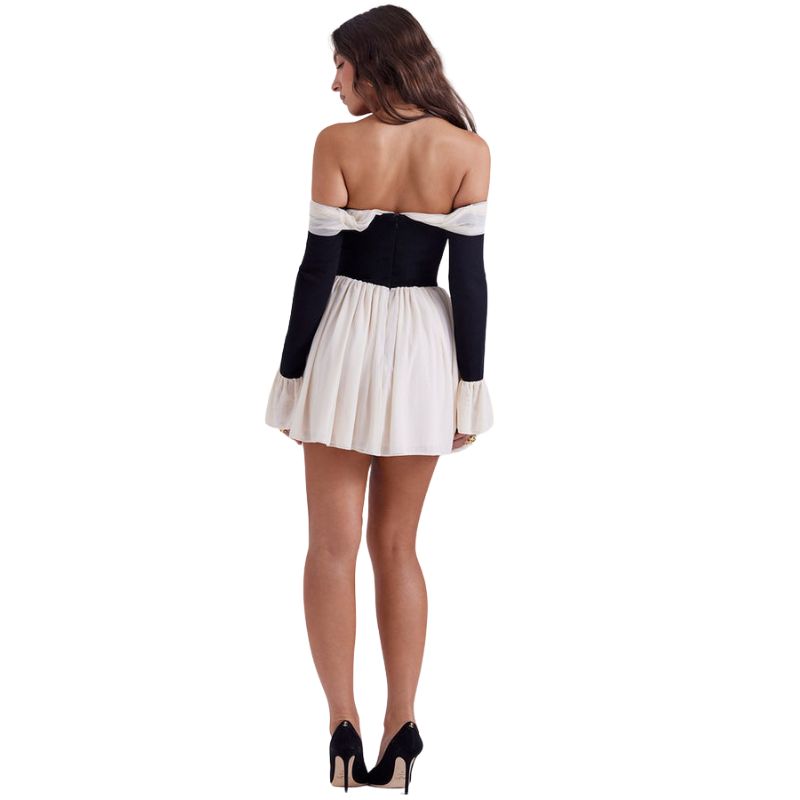 Elegant Mini Dress with Fluted Sleeves