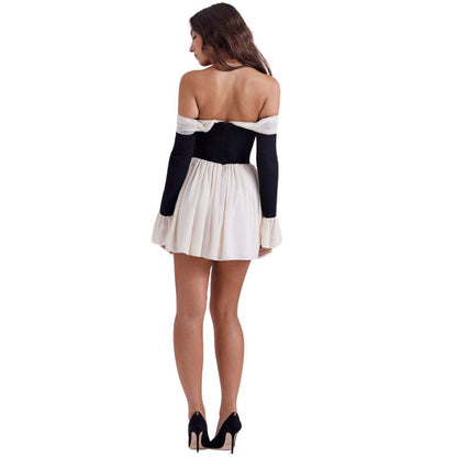 Elegant Mini Dress with Fluted Sleeves