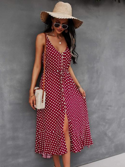 Elegant Printed Summer Midi Dress