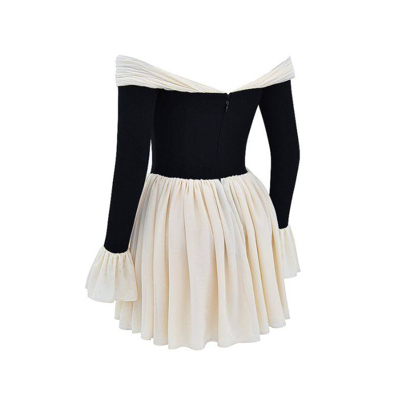 Elegant Mini Dress with Fluted Sleeves