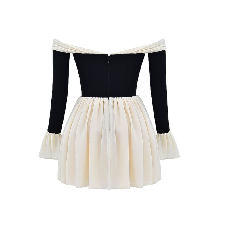 Elegant Mini Dress with Fluted Sleeves