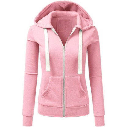 Zip Up Hooded Jacket With Drawstrings