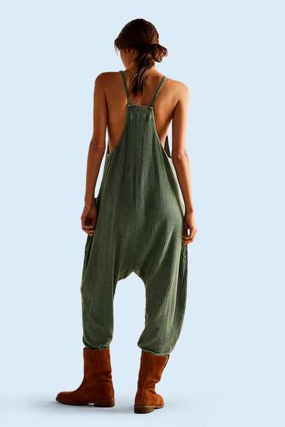 Waffle Jumpsuit With Pockets