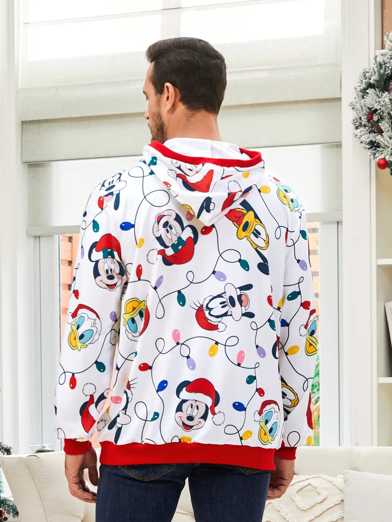 Mickey Printed Family Christmas Hoodie Set