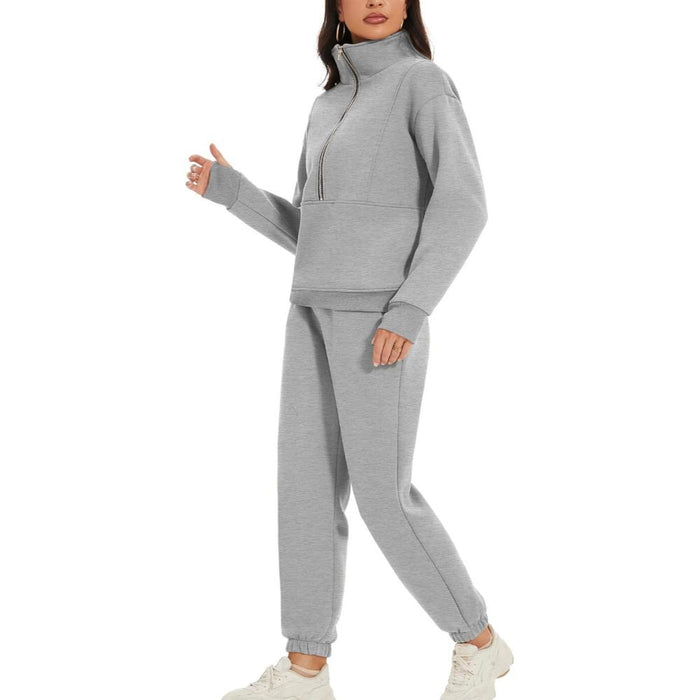 Zipper Pullover And Jogger Set