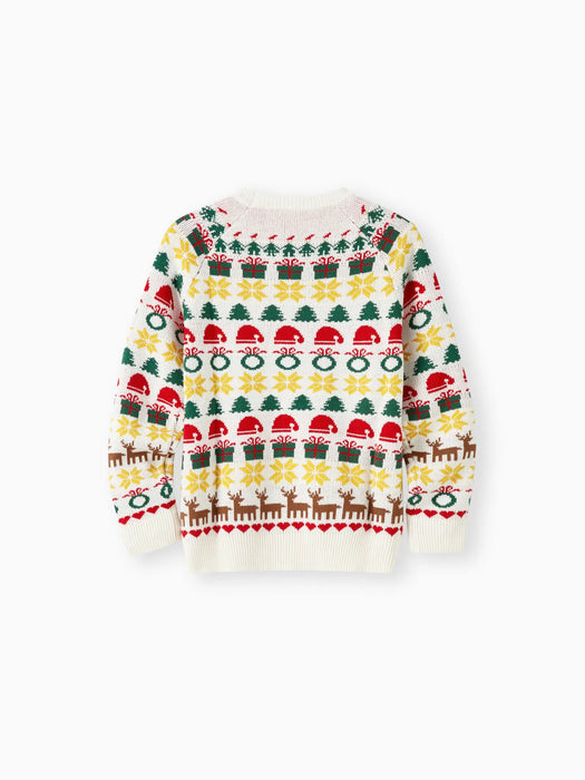 Christmas Family Matching Long Sleeve Sweater With Geometry Patterns