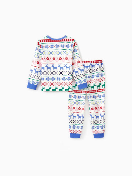 Reindeer And Snowflake Patterned Family Matching Pajama Sets