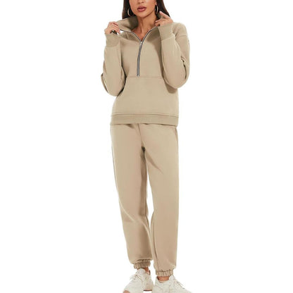 Zipper Pullover And Jogger Set