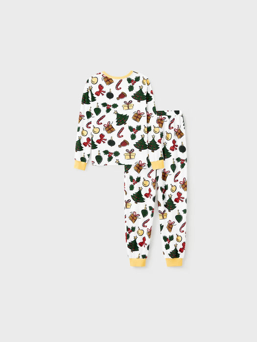 Christmas Tree And Gift Print Family Pajamas Set