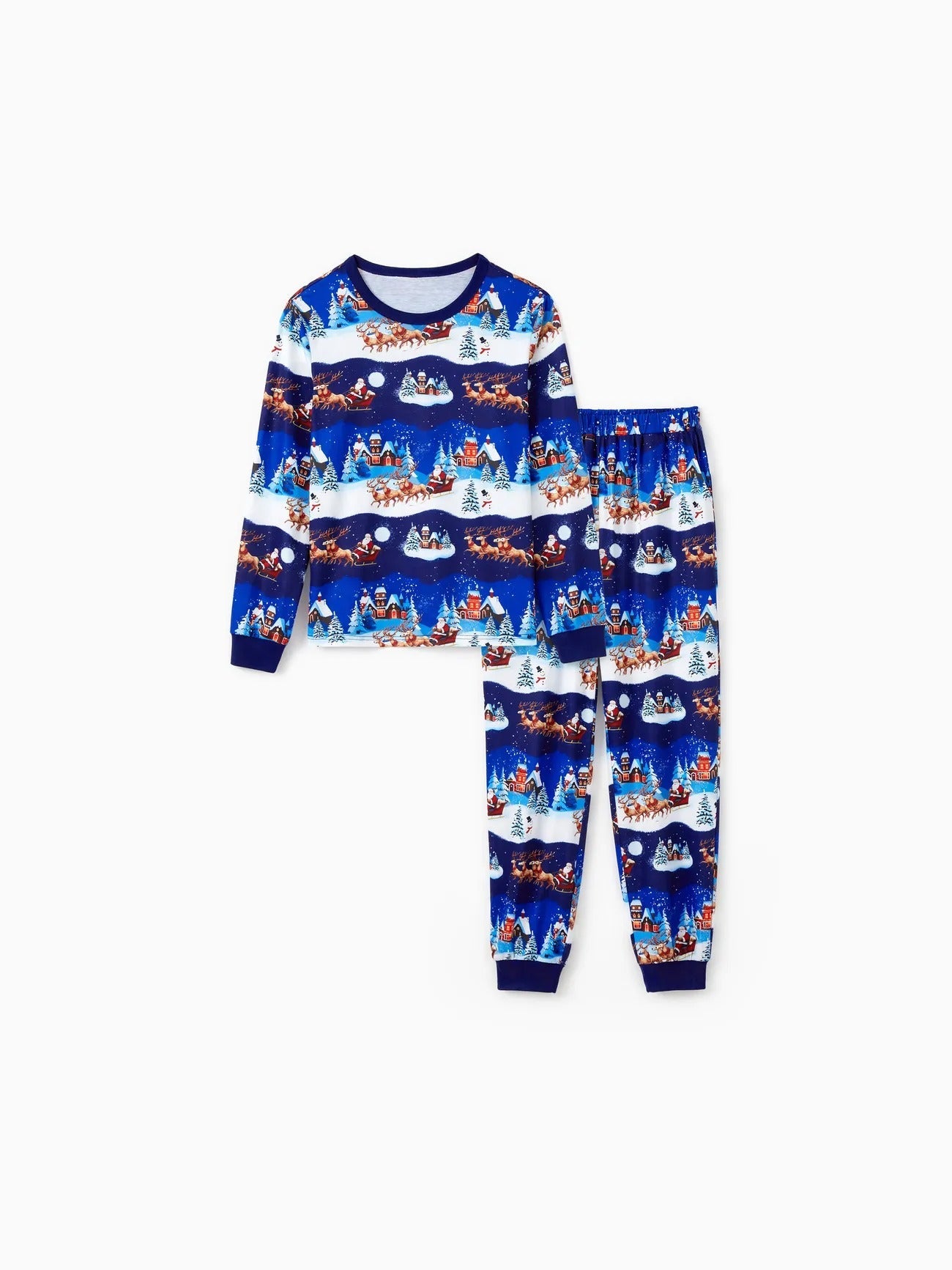 Santa Sleigh And Reindeer Family Matching Pajamas Set