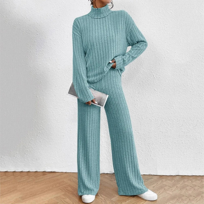 Ribbed Knit Two Piece Lounge Set