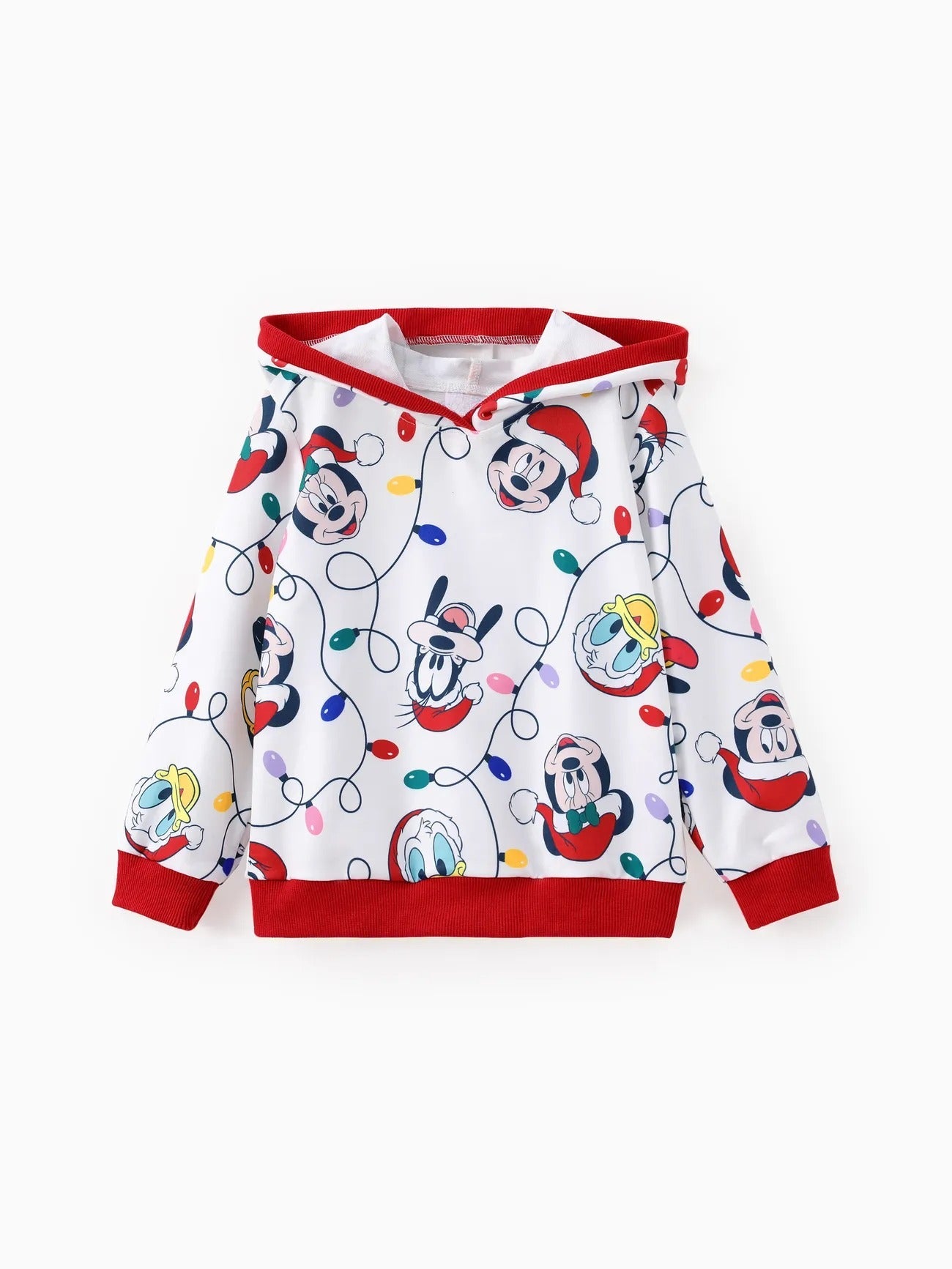 Mickey Printed Family Christmas Hoodie Set