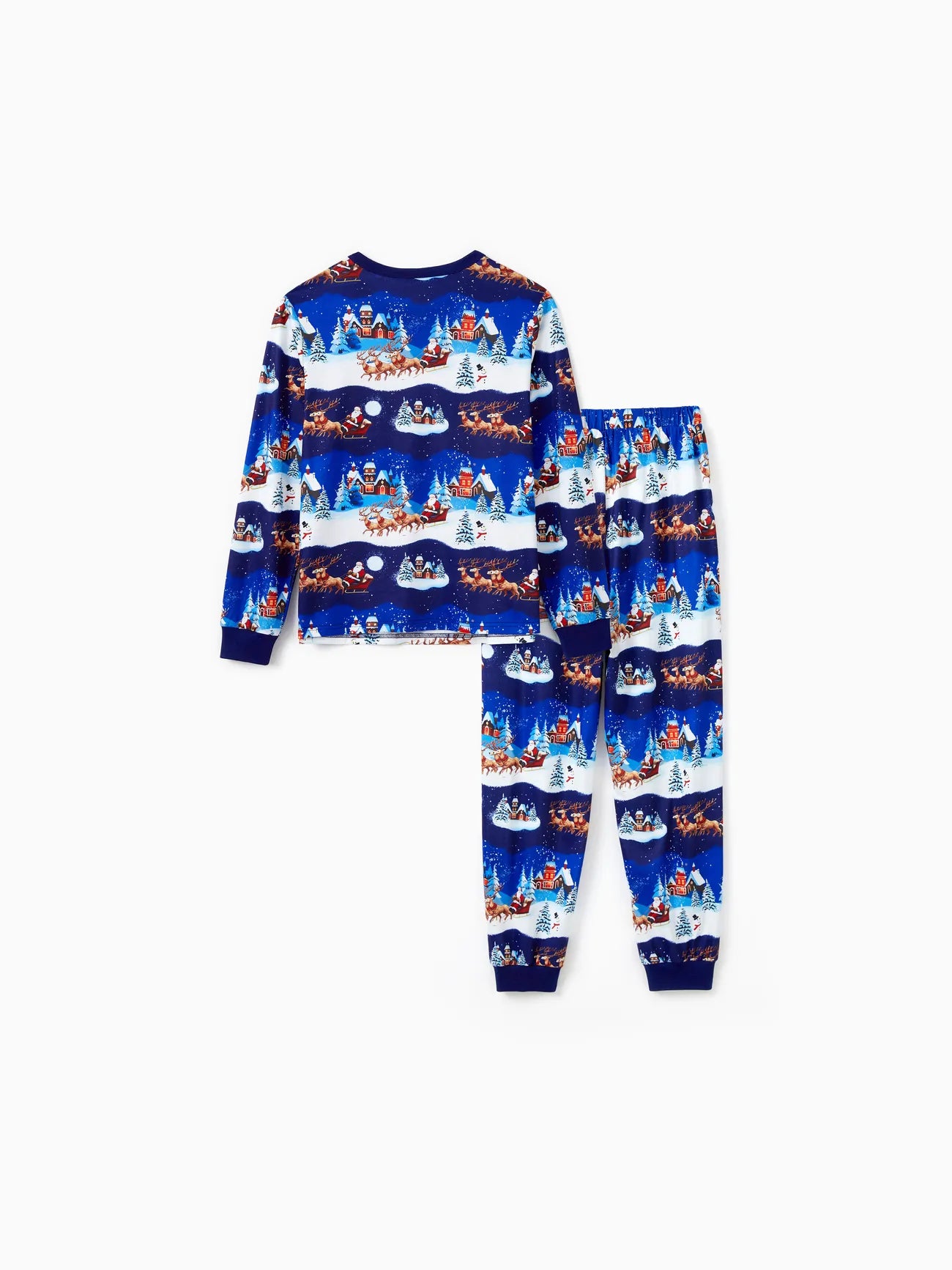 Santa Sleigh And Reindeer Family Matching Pajamas Set