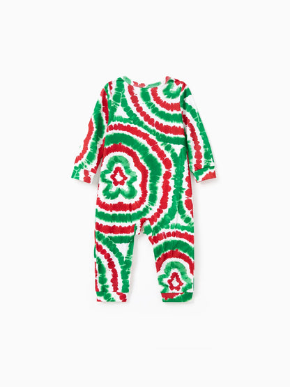 Christmas Tie Dye Gingerbread Man Family Pajamas Set