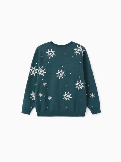 Family Matching Christmas Sweater With Snowflake Details