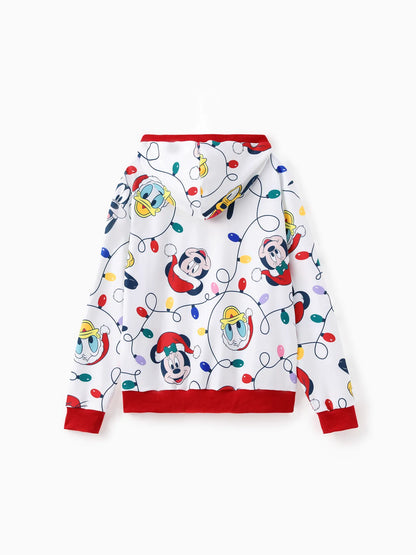 Mickey Printed Family Christmas Hoodie Set