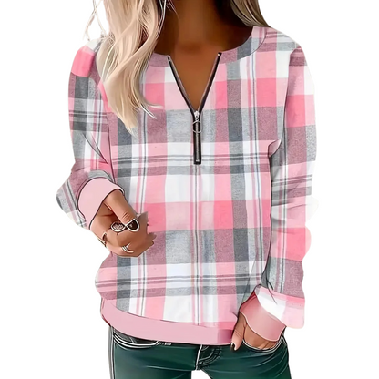 Quarter Zip Patterned Pullover