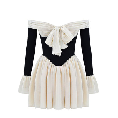 Elegant Mini Dress with Fluted Sleeves