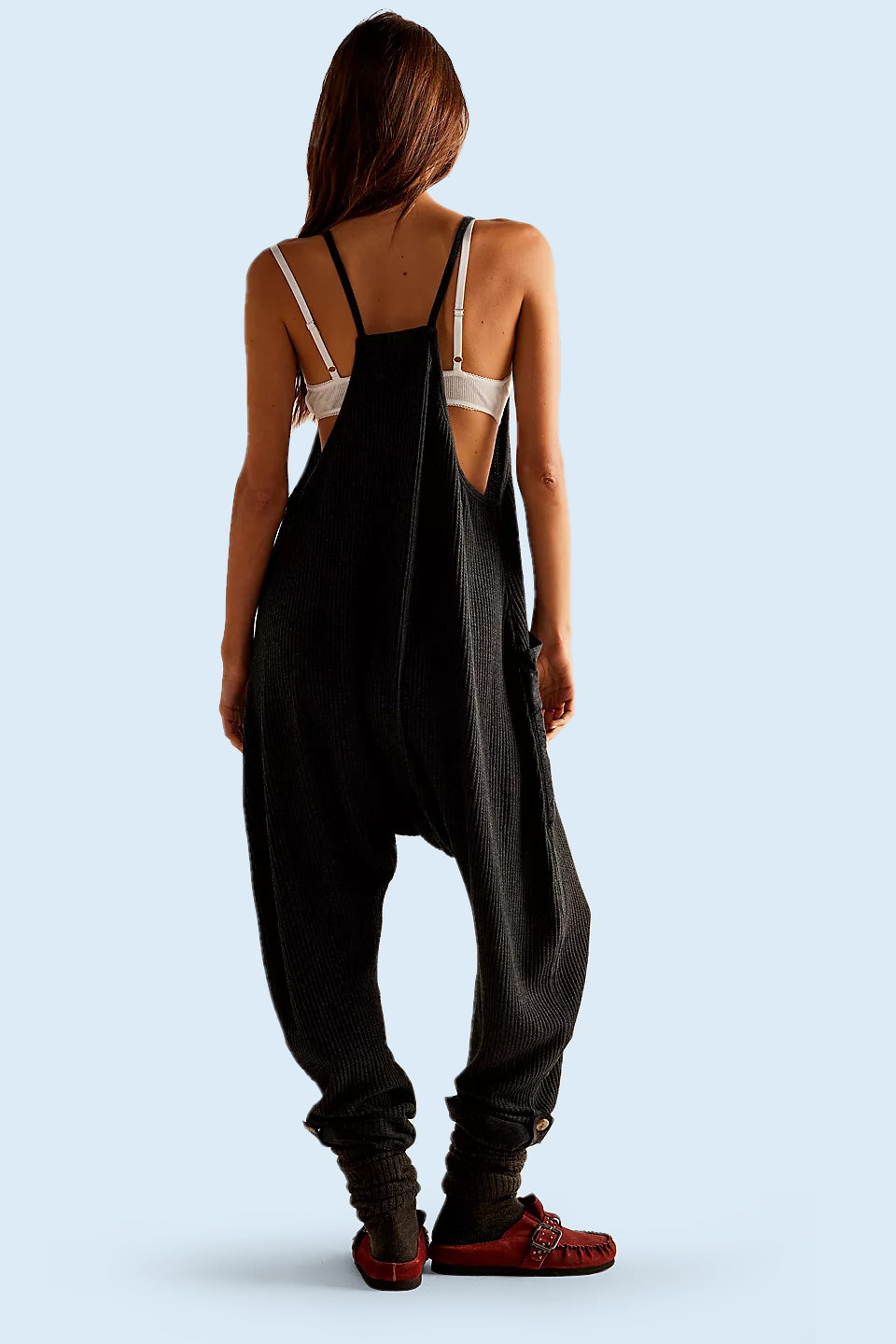 Waffle Jumpsuit With Pockets