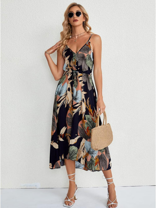 Elegant Printed Summer Midi Dress