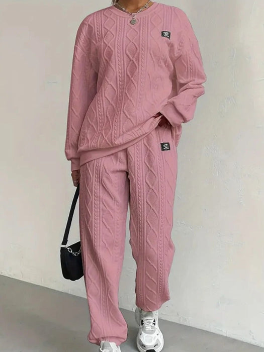 2 Piece Casual Sweatshirt And Comfy Pant Set