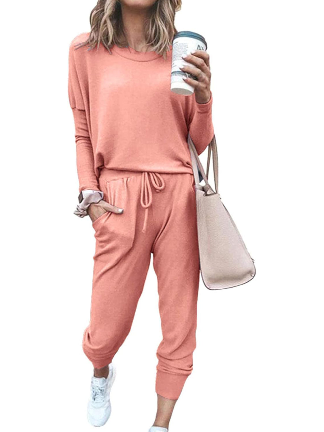 2 Piece Long Sleeve Lounge Outfit Set