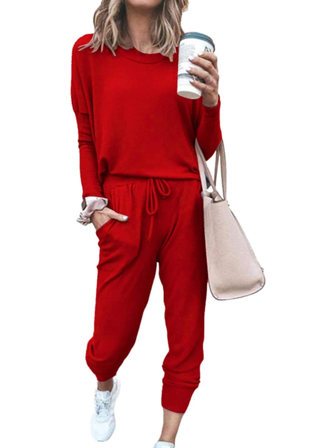 2 Piece Long Sleeve Lounge Outfit Set