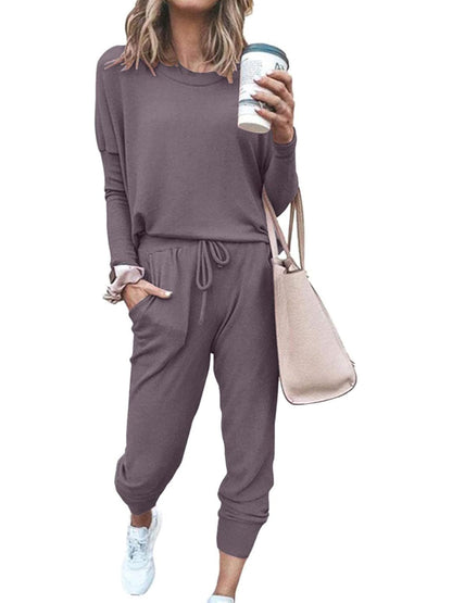 2 Piece Long Sleeve Lounge Outfit Set