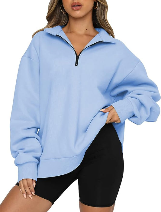 Half Zipped Oversized Pullover Hoodies
