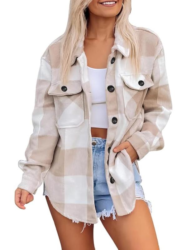 Women Checkered Pattern Jacket With Long Sleeves