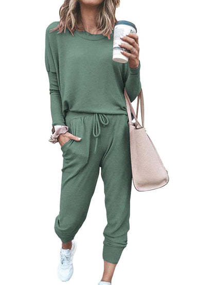 2 Piece Long Sleeve Lounge Outfit Set