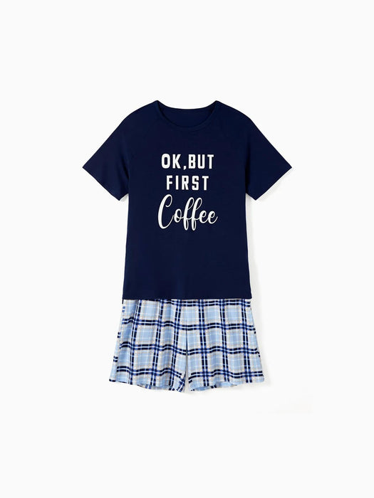 Ok But First Coffee Printed Family Matching Shorts Set