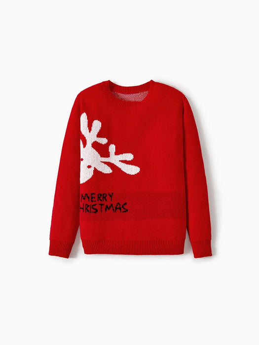 Printed Reindeer Christmas Family Matching Sweaters