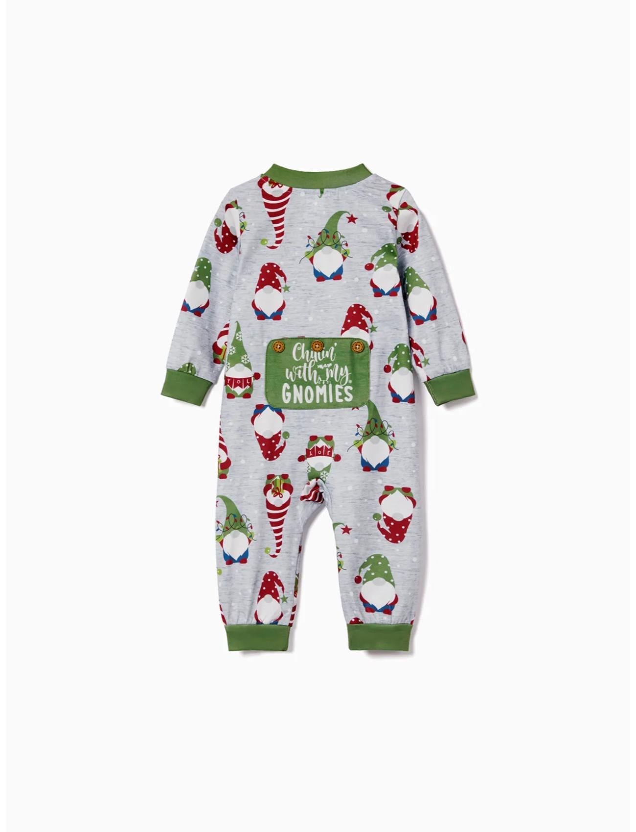 Family Matching Gnome All Over Print Romper Pajama Set