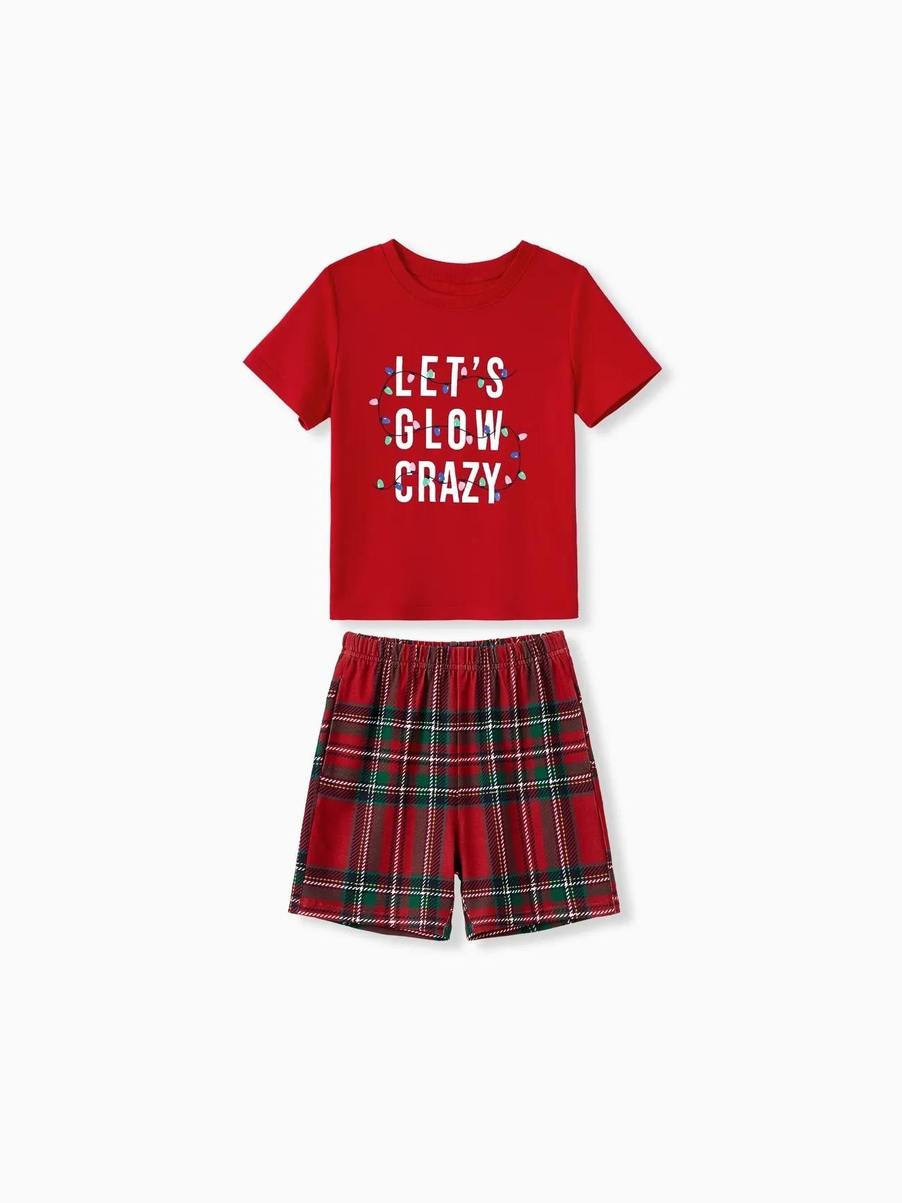 Matching Family Christmas Pajama Set With Glow In The Dark Text