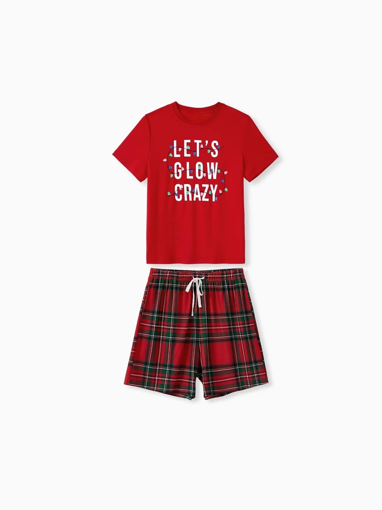 Matching Family Christmas Pajama Set With Glow In The Dark Text