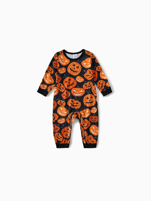 Halloween Family Matching Pumpkin Design Pajama Set