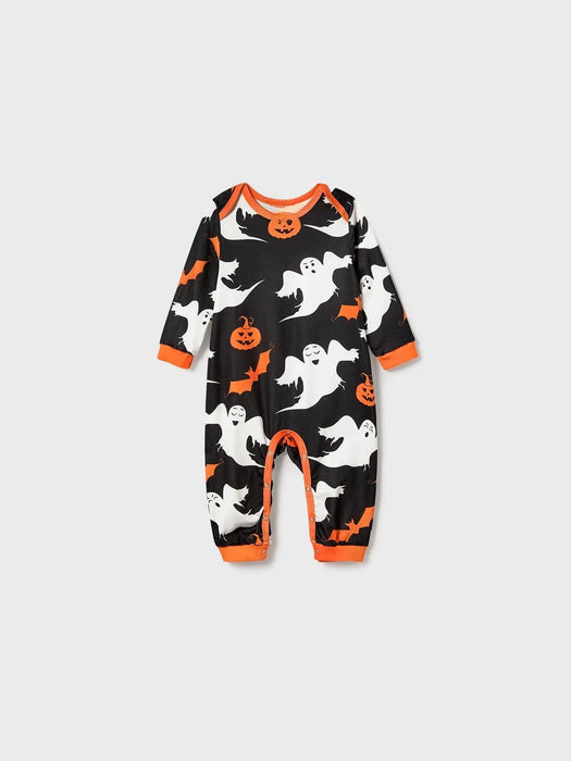 Halloween Family Matching Letter And Pumpkin Print Pajama Sets