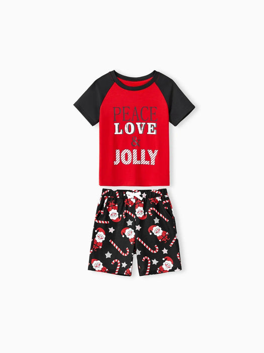 Letter Printed Family Matching Holiday Pajama Set