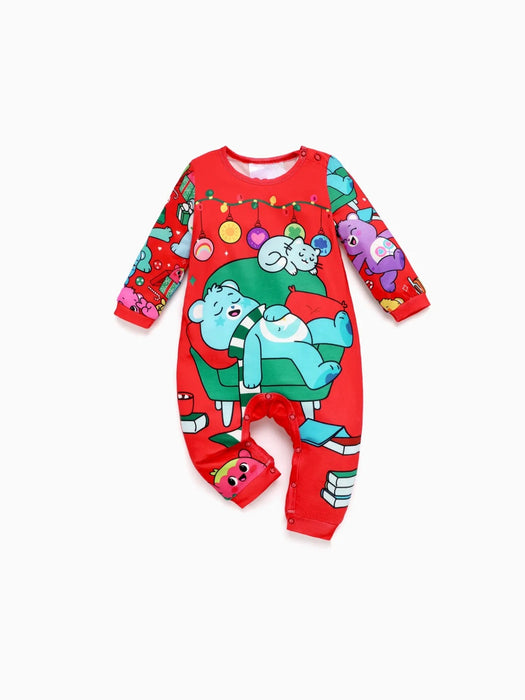 Festive Cartoon Family Matching Pajama Set