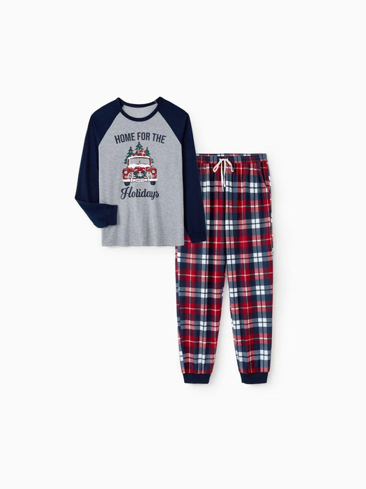 Matching Family Pajama Sets With Xmas Tree And Delivery Truck Graphics