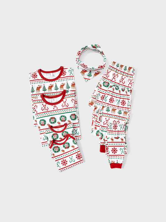 Xmas Tree Pattern Family Matching Pajama Set