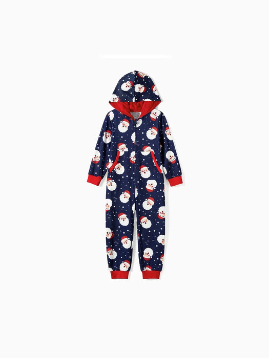 Santa Printed Family Matching Hooded Pajama Set