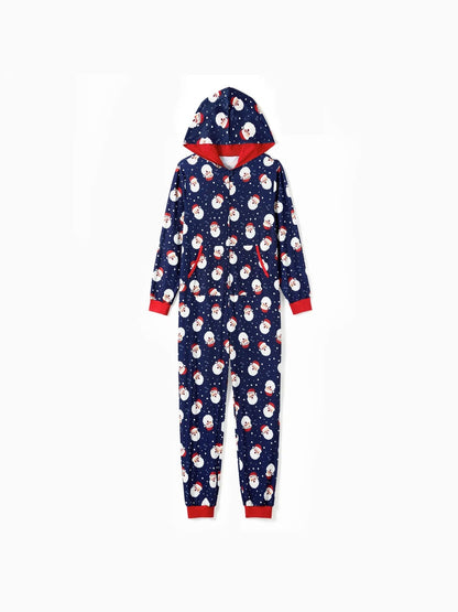 Santa Printed Family Matching Hooded Pajama Set