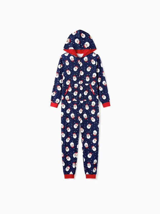 Santa Printed Family Matching Hooded Pajama Set