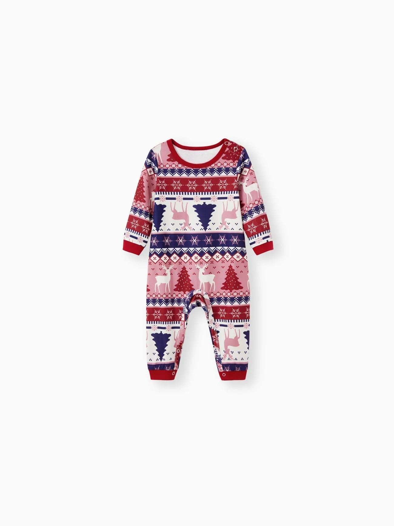 Reindeer And Tree Printed Matching Pajama Set