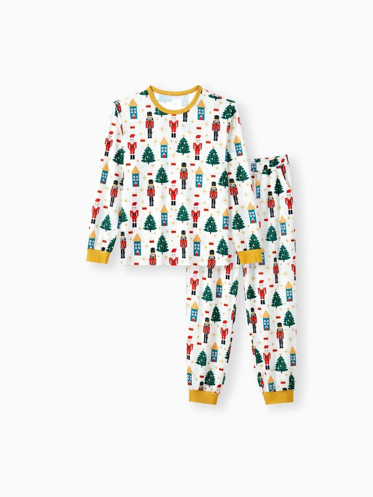 Christmas Family Matching Nutcracker Pattern Printed Pajama Set