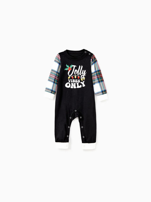 Christmas Family Matching Jolly Vibes Printed Top And Pajama Set